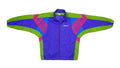 Adidas - Blue, Green and Pink Colorblock Windbreaker Track 1990s Large Vintage Retro