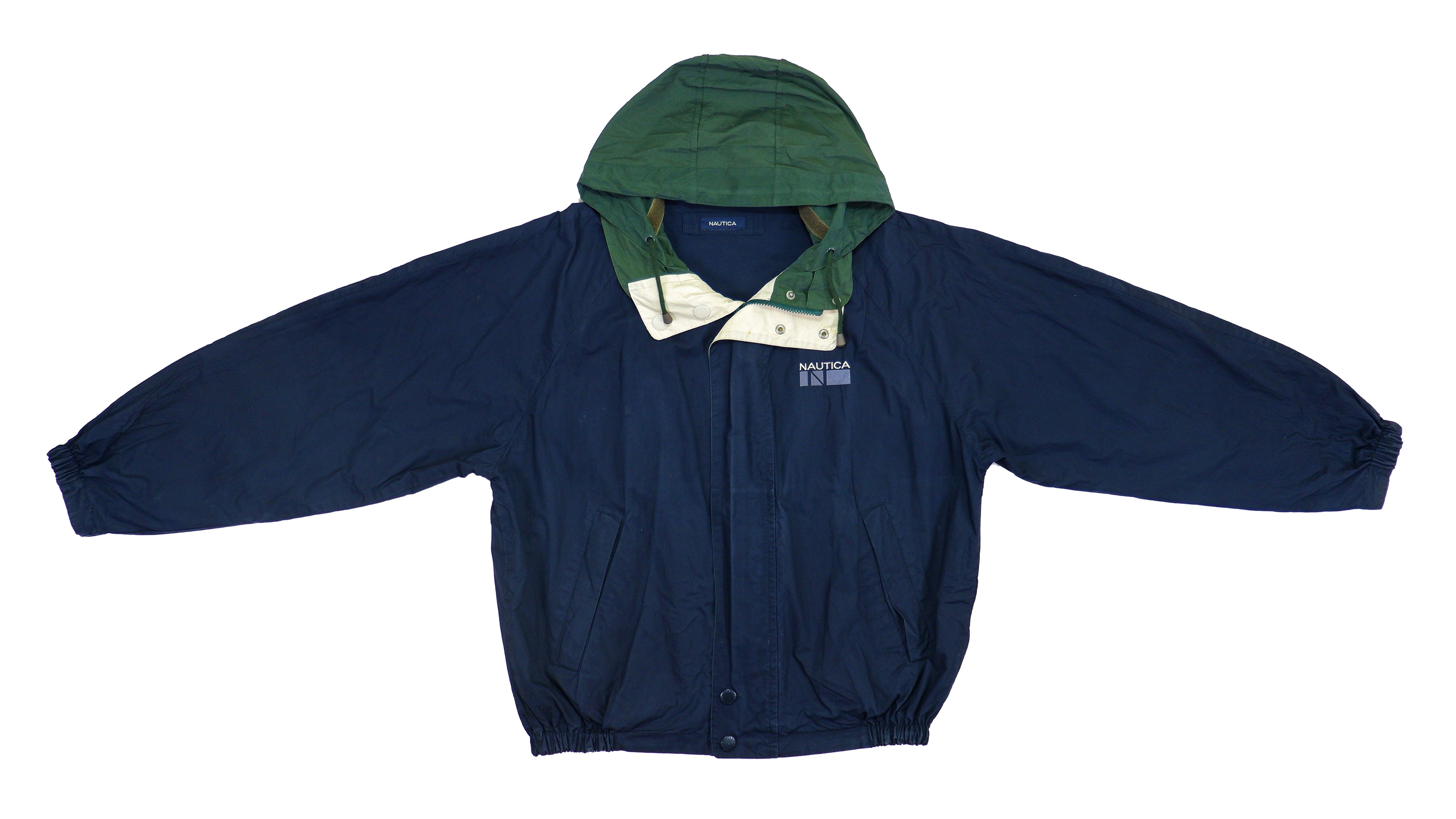 Nautica - Blue Competition Windbreaker 1990s Large Vintage Retro