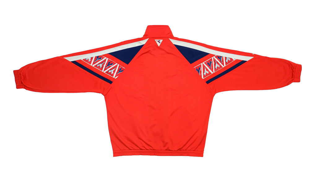 Diadora - Red Taped Logo Track Jacket 1990s Large Vintage Retro
