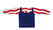 Adidas - Blue with White and Red Hooded Jacket 1990s Medium Vintage Retro