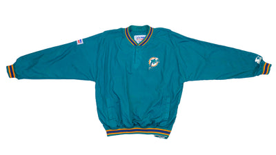 Starter - Miami Dolphins 1/4 Zip Windbreaker 1990s Medium