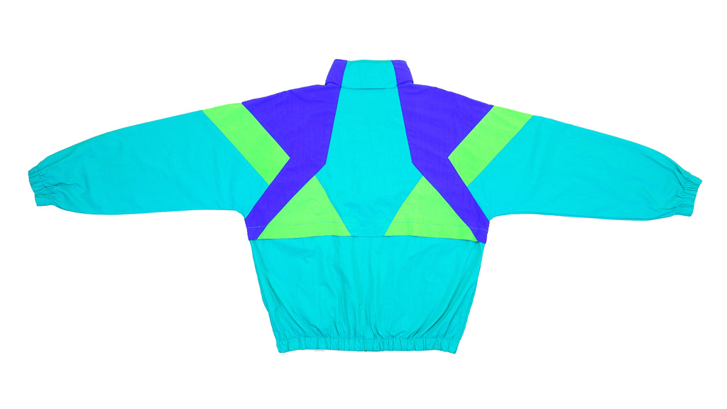 Nike - Blue & Green Colorblock Windbreaker 1990s Medium Vintage Retro
