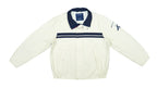 Nautica - Beige with Blue Competition Sailing Jacket 1990s Large Vintage Retro