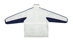 Champion - White with Blue Spell-Out Windbreaker 1990s Large Vintage Retro