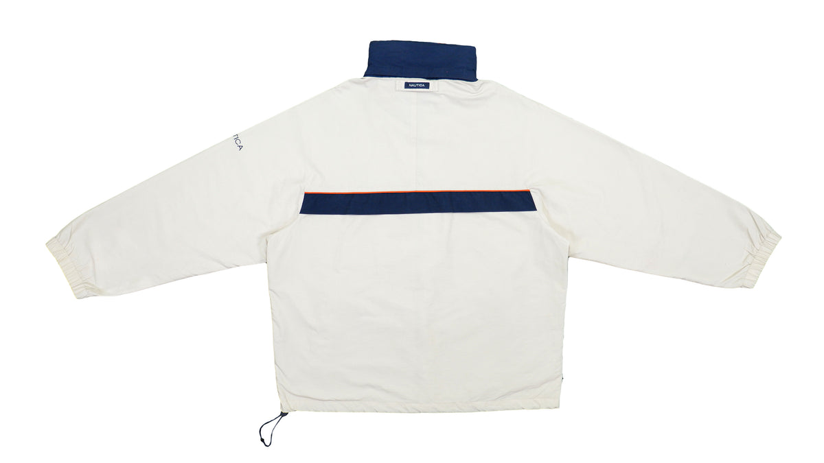 Nautica - Cream Spell-Out Jacket 1990s Large Vintage Retro