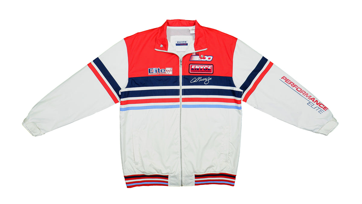 Vintage (Enyce) - White & Red Racing Jacket 1990s Large Vintage Retro