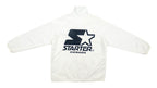 Starter - White Button Up Big Logo Windbreaker 1990s Large Vintage Retro