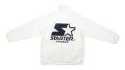 Starter - White Button Up Big Logo Windbreaker 1990s Large Vintage Retro
