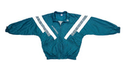 Umbro - Green with White Tape Logo Windbreaker 1990s Large Vintage Retro