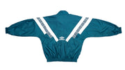 Umbro - Green with White Tape Logo Windbreaker 1990s Large Vintage Retro