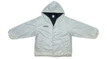Adidas - Silver Big Logo Hooded Windbreaker 1990s Large