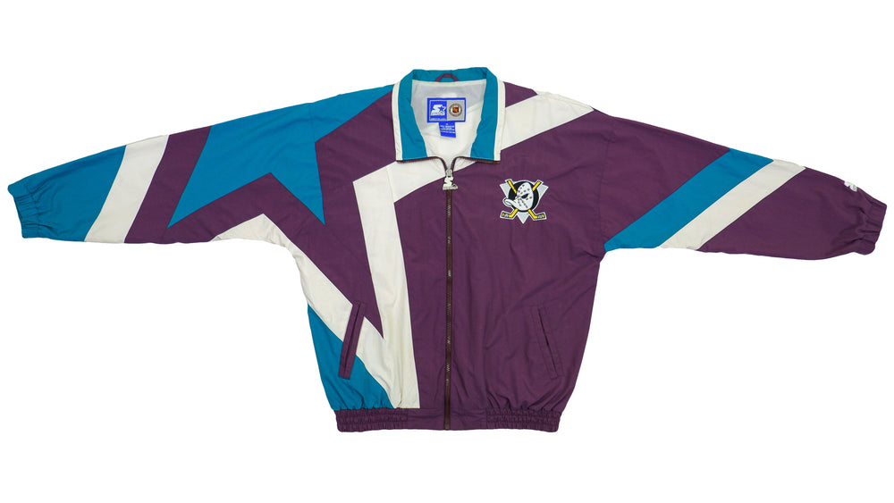 Starter - Mighty Ducks Windbreaker 1990s Large Vintage Retro NHL Hockey