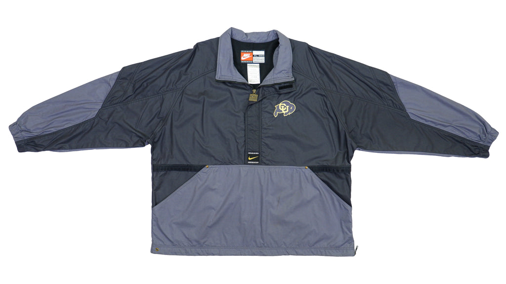 Nike - Colorado Grey Colorblock 1/4 Zip Windbreaker 1990s X-Large Vintage Retro