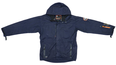 Helly Hansen - Dark Blue Hooded Windbreaker 1990s Large