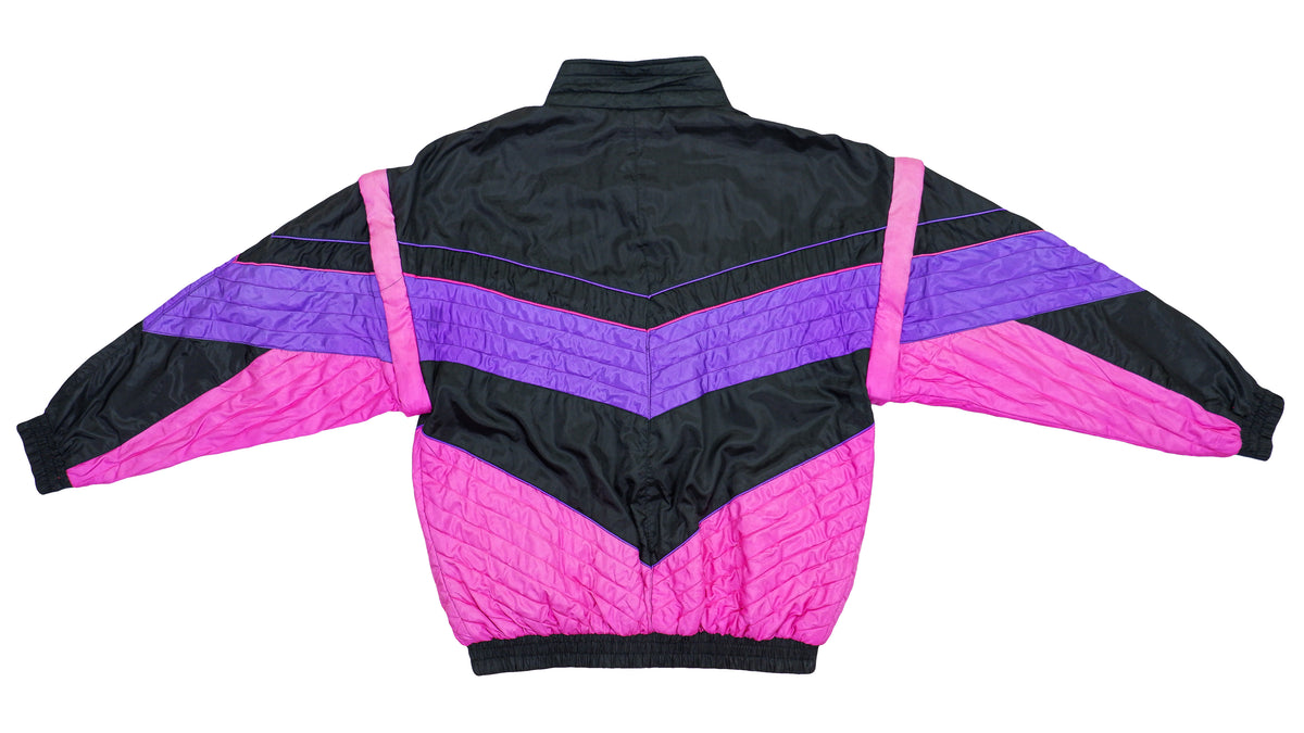 Ellesse - Black​ & Purple Tear Away Jacket 1990s Large Vintage Retro