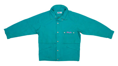 FILA - Green Denim Jacket 1990s X-Large