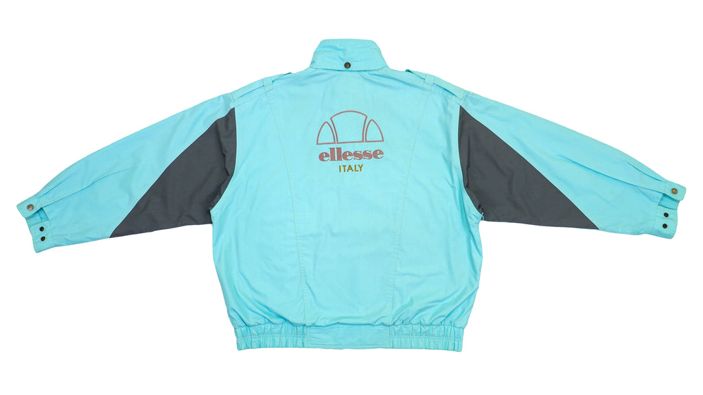 Ellesse - Baby Blue Denim Big Logo Jacket 1990s Large Vintage Retro