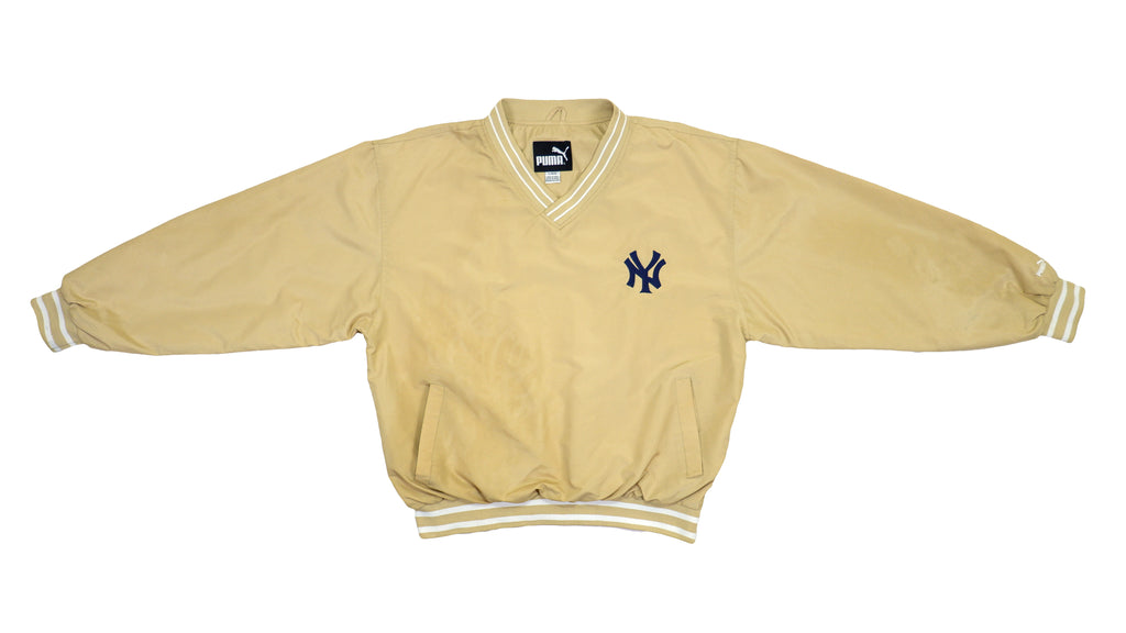 Puma - New York Yankees Pullover Windbreaker 1990s Large Vintage Retro MLB Baseball 