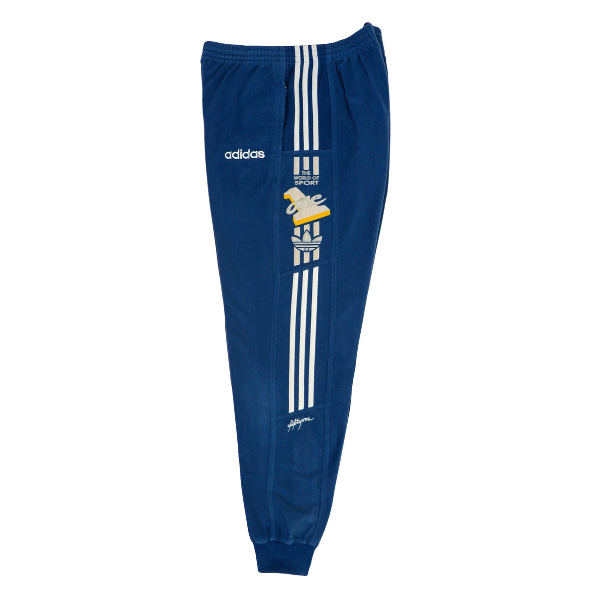 Adidas - Blue The World of Sport One Sweatpants 1990s Medium Vintage Retro