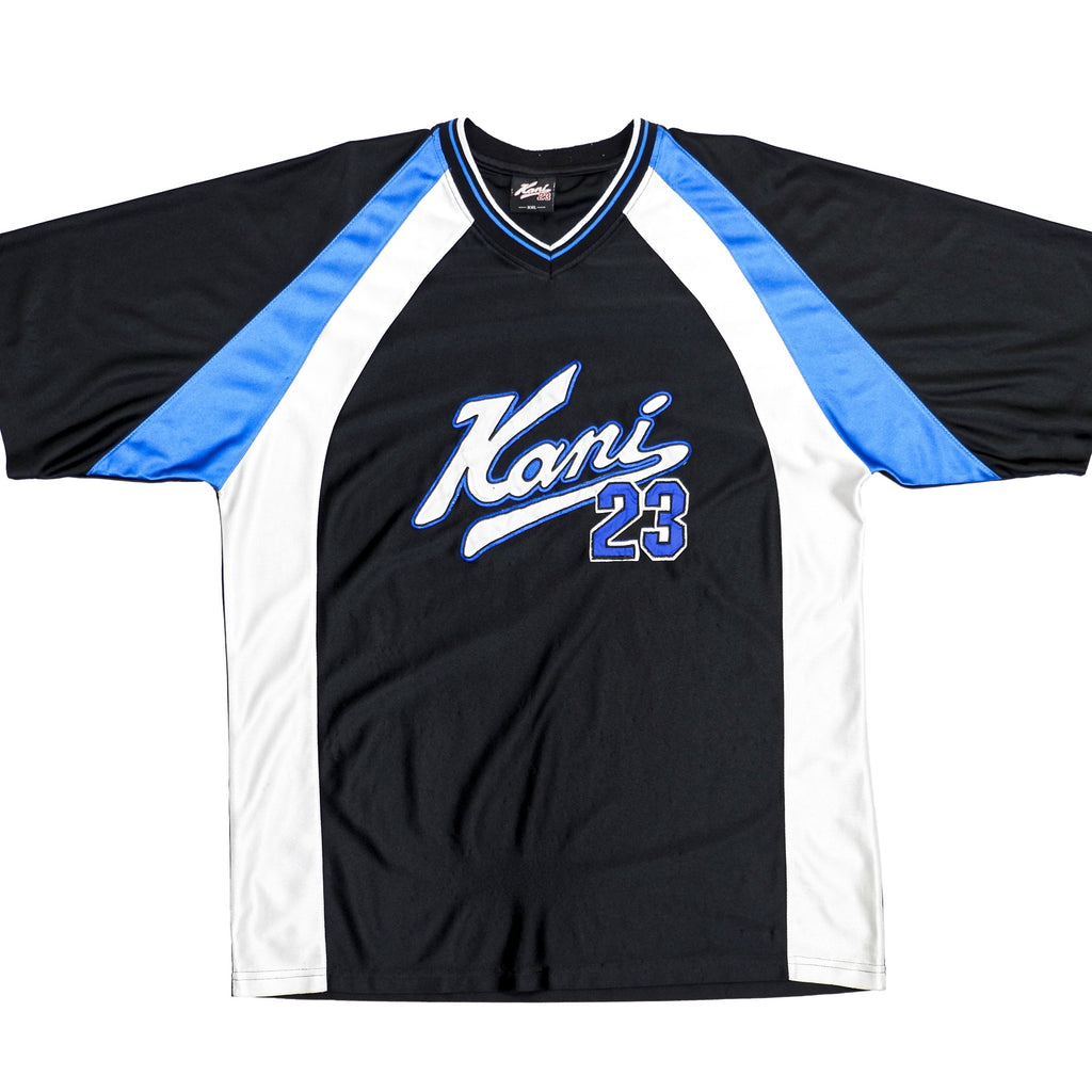 Karl Kani - Black & Blue Big Logo T-Shirt 1990s X-Large Vintage Retro