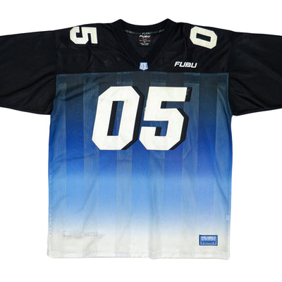 FUBU - Black & Blue Spell-Out Jersey 1990s Large