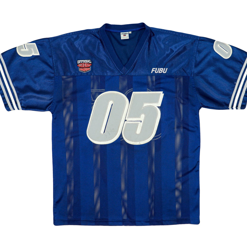 FUBU - Blue Spell-Out Jersey 1990s X-Large vintage Retro