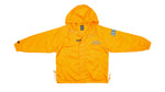FUBU - Orange Big Logo Hooded Jacket 1990s Medium Vintage Retro