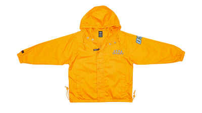 FUBU - Orange Big Logo Hooded Jacket 1990s Medium