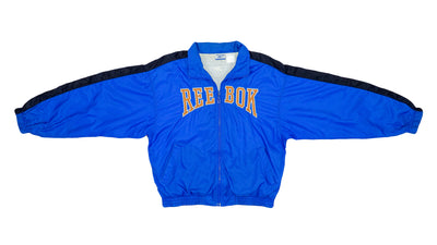 Reebok - Blue with Black Big Logo Windbreaker 1990s Medium
