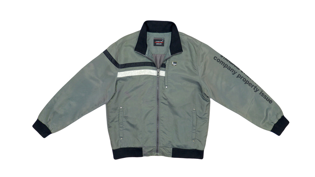 FUBU - Dark Grey Spell-Out Jacket 1990s Large vintage Retro