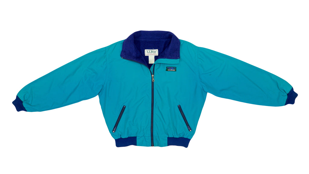 LL Bean - Green Zip-Up Windbreaker 1990s Medium Vintage Retro