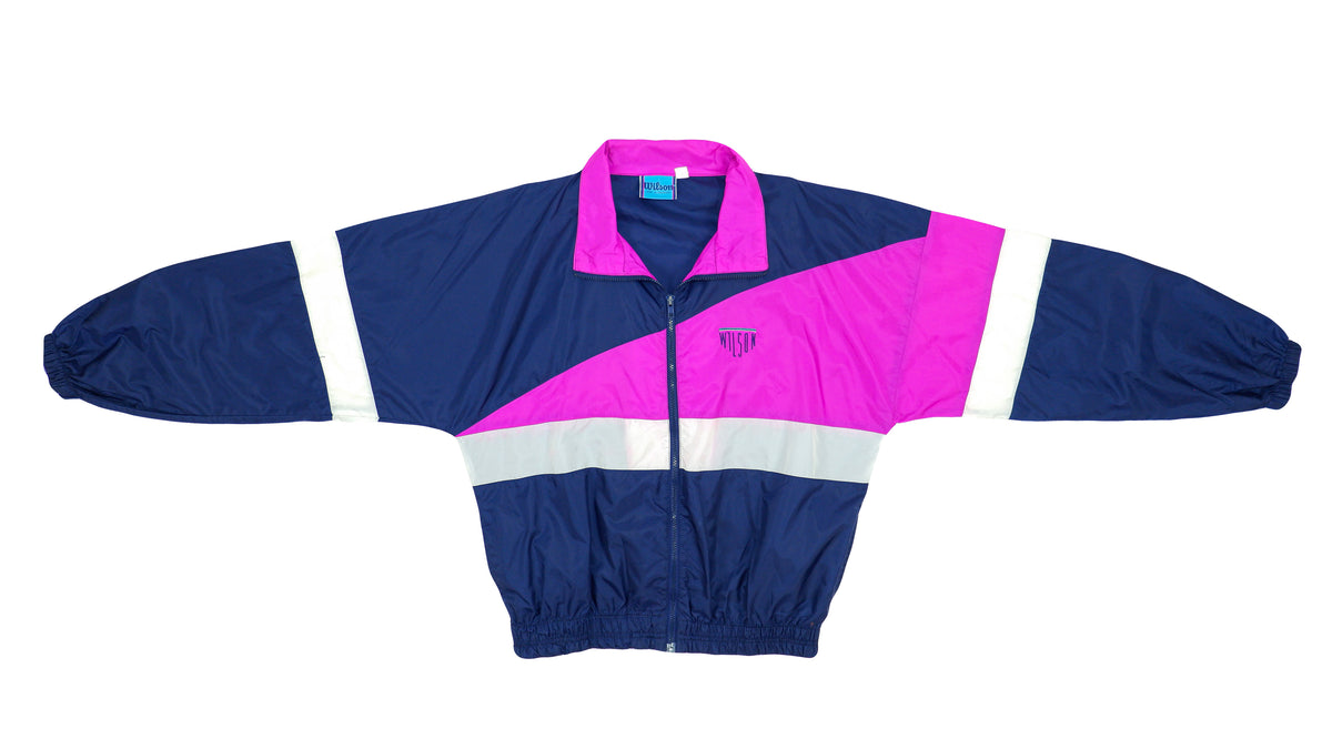 Wilson - Blue & Pink Colorblock Jacket 1990s Large Vintage Retro