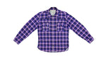 Levis - Blue & Purple Plaid Long Sleeved Shirt 1990s Small