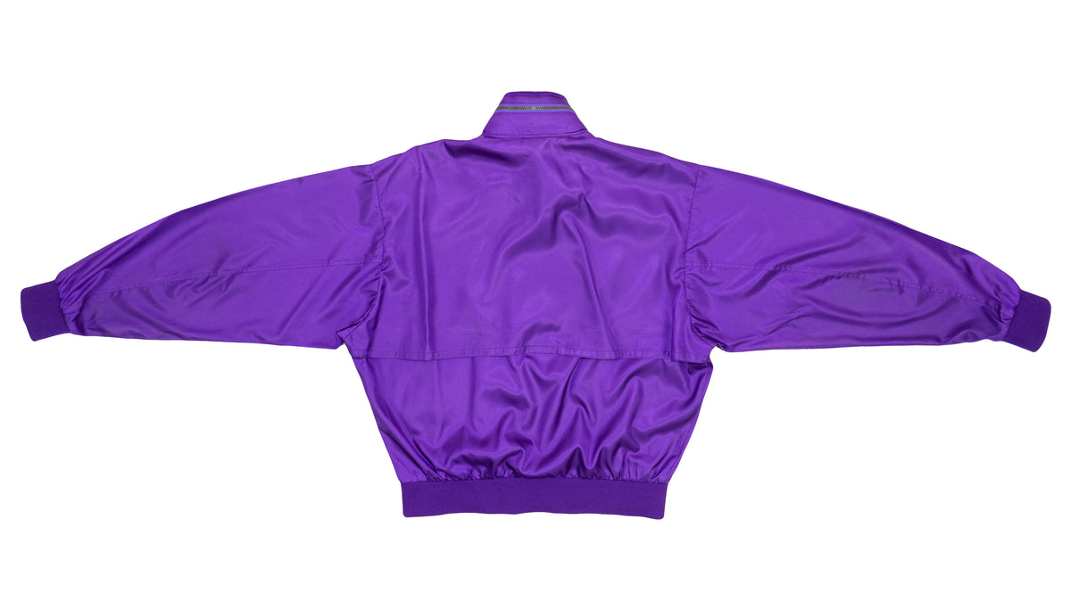 Champion - Purple Spell-Out Bomber Jacket 1990s Large Vintage Retro