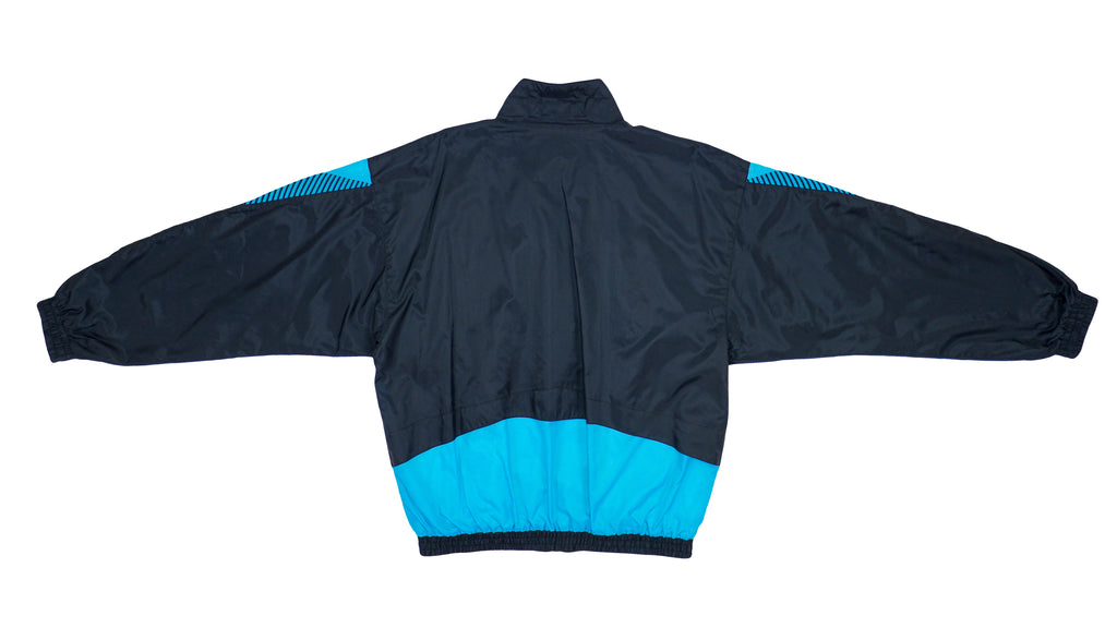 Puma - Black & Blue Windbreaker 1990s Large Vintage Retro