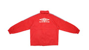 Umbro - Red Big Logo Hooded Windbreaker 1990s X-Large