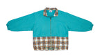 Reebok - Green with Pattern Zip Up Jacket 1990s Large Vintage Retro