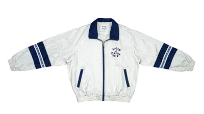Le Coq Sportif - White & Blue Spell-Out Windbreaker 1990s Medium