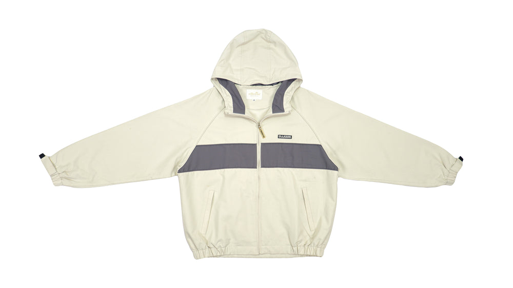 Ellesse - Brown Two-Tone Hooded Jacket 1990s Large Vintage Retro