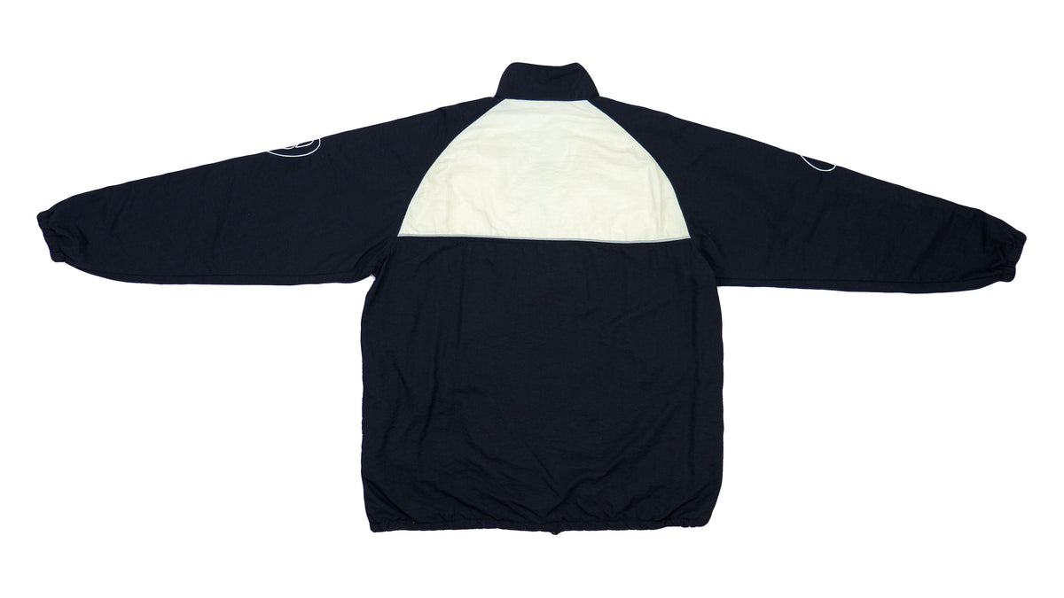 Asics - Black & White Big Logo Windbreaker 1990s Large Vintage Retro