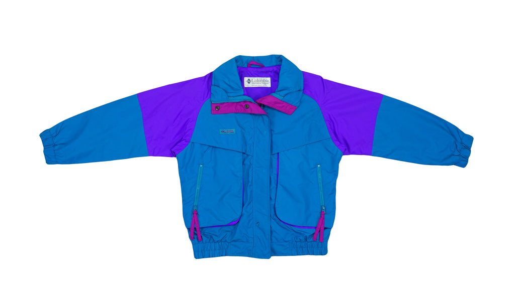 Columbia - Blue with Purple Colorblock Jacket 1990s Medium Vintage Retro