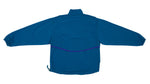 Adidas - Blue Button and Zip Up Windbreaker 1990s Medium Vintage Retro