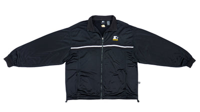 Starter - Black Zip Up Track Jacket 1990s Large