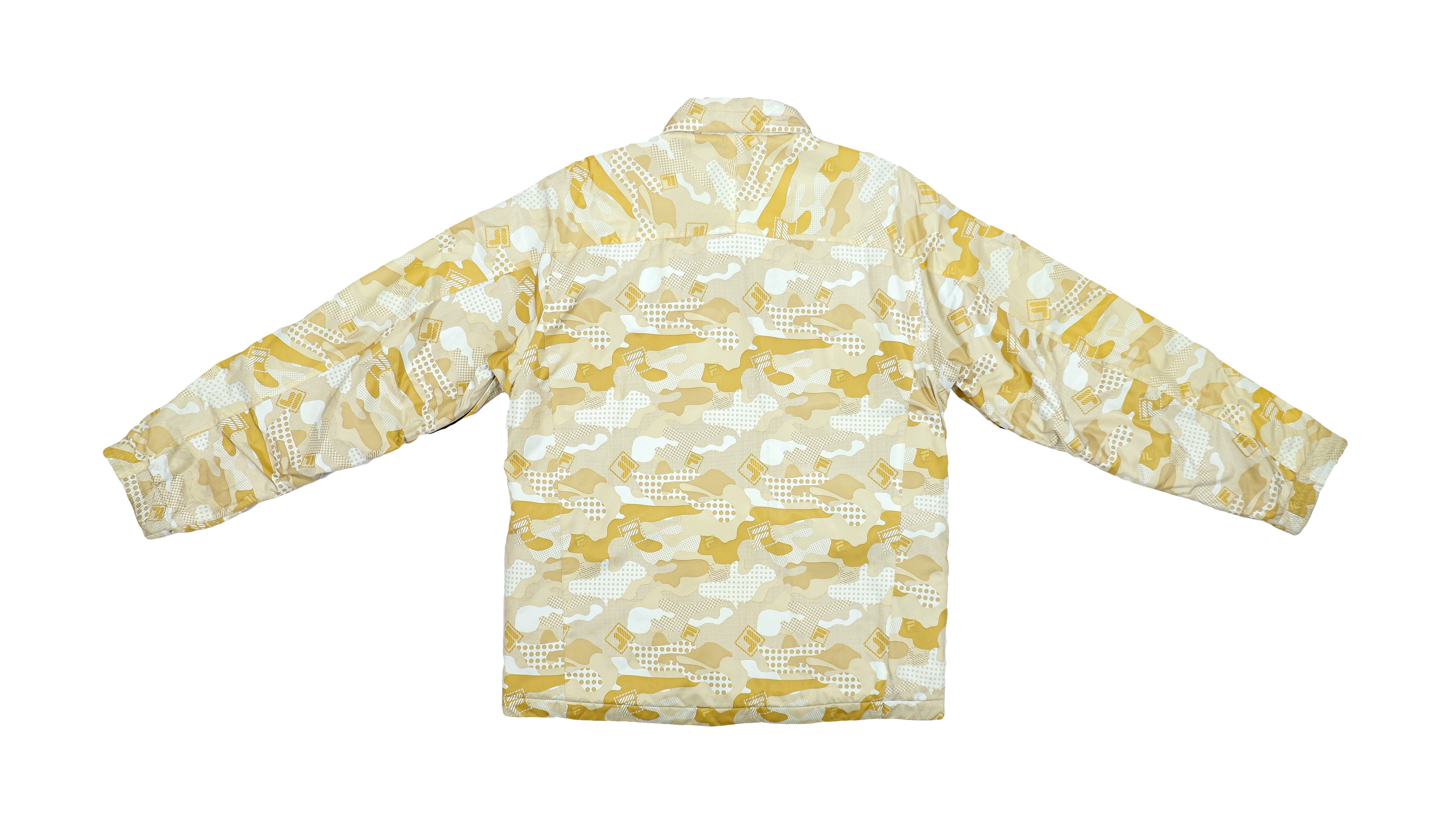 FILA - Yellow Patterned Warm Jacket 1990s Medium Vintage Retro