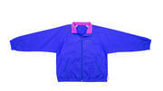 Reebok - Blue Big Spell-Out Hooded Windbreaker 1990s X-Large Vintage Retro