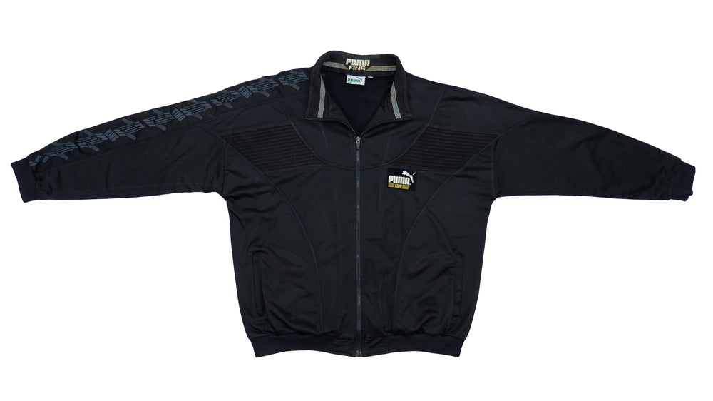 Puma - Black King Taped Logo Track Jacket 1990s X-Large Vintage Retro
