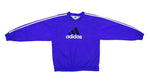 Adidas - Blue Big Logo Pullover Windbreaker 1990s Small