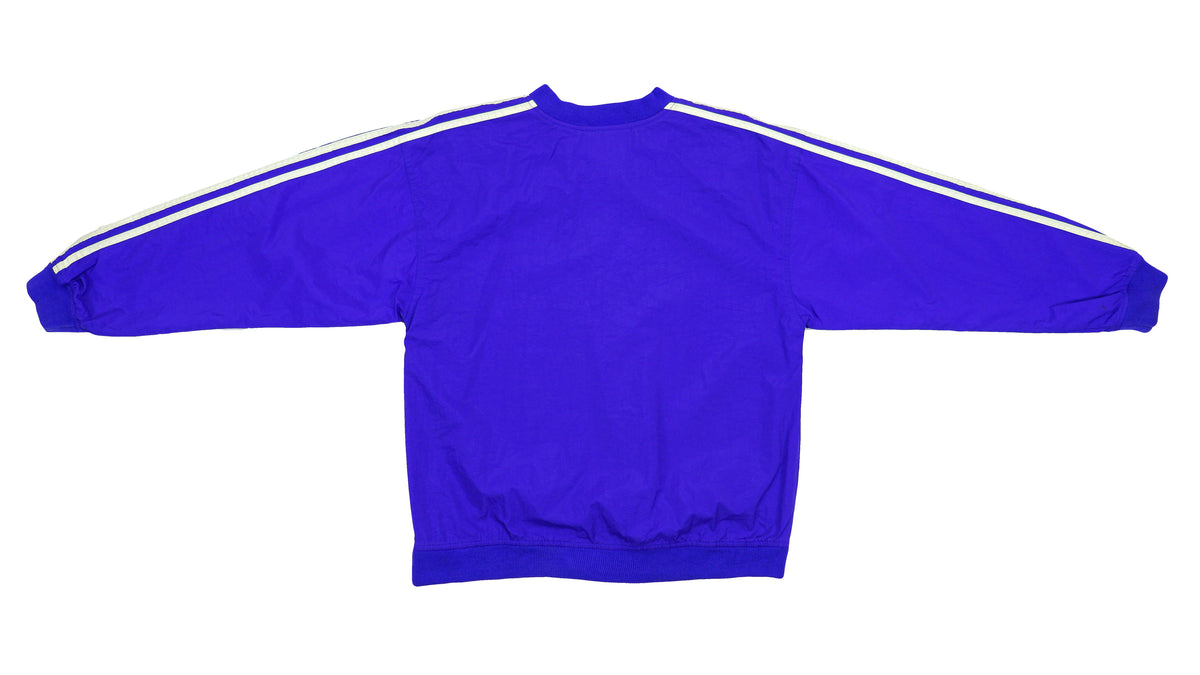 Adidas - Blue Big Logo Pullover Windbreaker 1990s Small Vintage Retro
