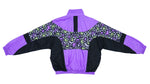 Vintage (Alex Athletics) - Black & Purple Patterned Ski Jacket 1990s Large Vintage Retro