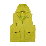 Puma - Yellow Mustard Zip-Up Hooded Vest 1990s Large
